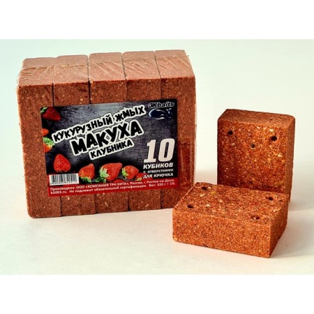 Makukha of corn cake, with a hole, the taste of strawberries, 10 pcs, 320 g