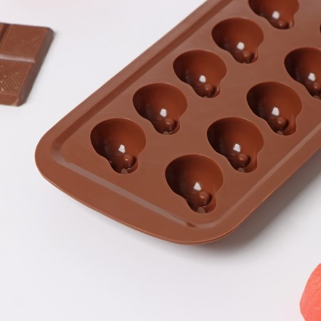 Form for jewelry of the share "Scream", silicone, 21 × 11 × 2 cm, 10 cells, brown color-3