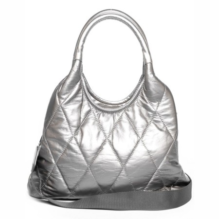 Women's bag, eco -leather, Ludor silver, 33x15x22 cm