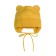A cap on ties with ears Children's Amarobaby Pure Love Bear, with a lining, size 40-42 cm, yellow color