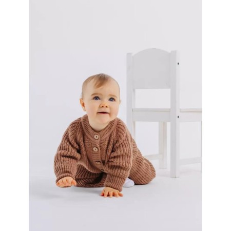 Combine Children's Knitted Rant KnitWear, height 86 cm, brown color-2