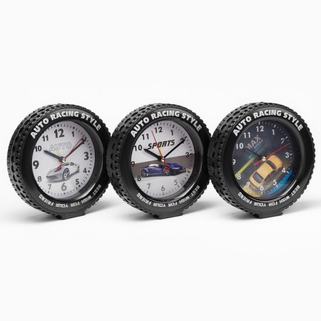 Clock - alarm clock "Racing" children's, discrete move, D -10 cm, 14 x 14 cm, aa-3