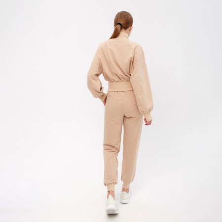 Costume (sweatshirt, trousers) minku: casual collection is beige color, size 42-3