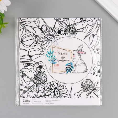 Scrapbooking paper "Cute bunnies" density 180 grams set 10 pcs 15.5x17 cm-4