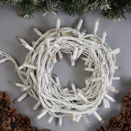 Garland "thread" 10 m, IP65, UMS, white thread, 100 led, glow blue, 220 V-1