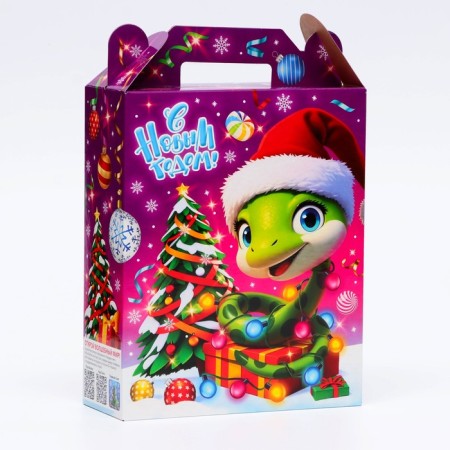 Gift box New Year's serpentines 17 x 7 x 25.5 cm-2