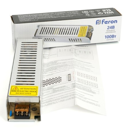 Electronic transformer for 24 W LED tape, Feron, LB019, 4.1A, 100 W-7