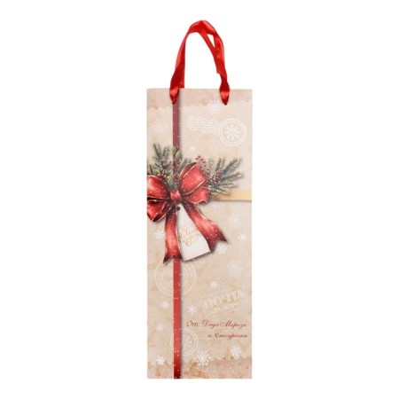 New Year. New Year's gift package for the bottle "Post", 13 x 36 x 10 cm.-3