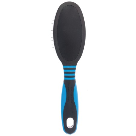 Delight brush massage, small, metal teeth, black and blue-2