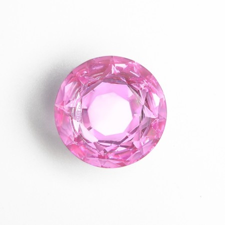 Handle button cappio, pink color "diamond", glass, d = 25 mm-5
