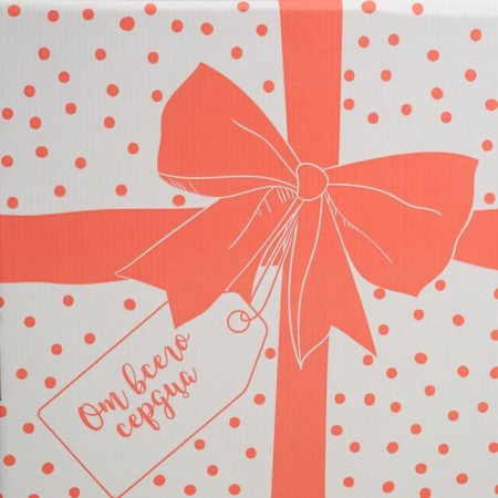 Box for a cake with a window, confectionery packaging "from the bottom of the heart" 30 x 30 x 30 cm-1