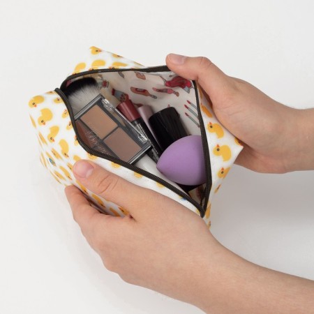 Lightning cosmetic bag, white/yellow color-3