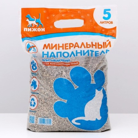 Mineral absorption "Piggon" for short -haired cats, 5 liters-4