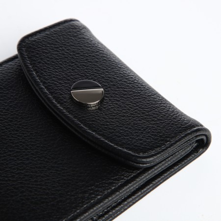 Women's wallet on a magnet, black color-2