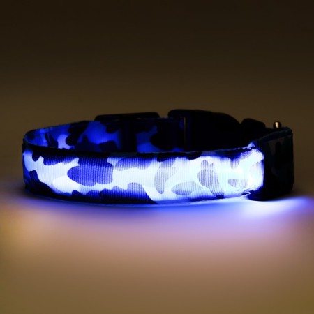 Collar with Militari's backlight 3 glow modes size XL, Osh 60-70 x 2.5 cm blue-9