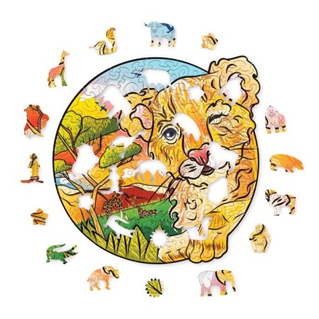 Wooden puzzle "Playful lion", 24 × 25 cm-2