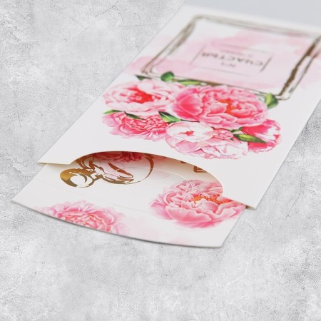 Envenue for money "Happiness", flowers, congruen, embossing 9.5 x 19.5 cm-3