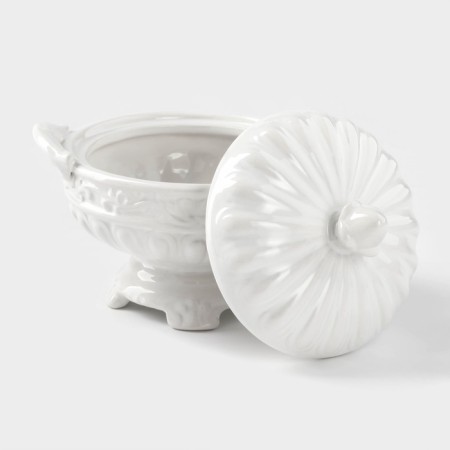 Ceramic "Vintage" candy, 300 ml, white color-1
