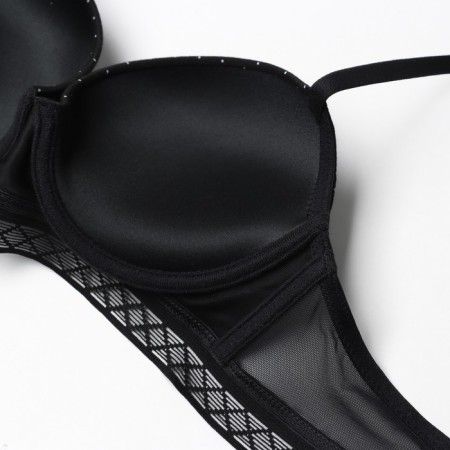 Women's bra, black/white peas, size 75b-4