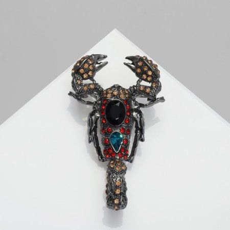 Brooch "Scorpio", colored in gray metal