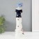 Souvenir Ceramics "Madmoiselle in a hat with a rose in the hands" Cobalt 28x7.5x8.5 cm