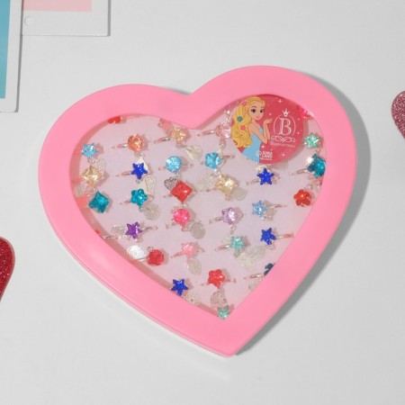 Rings children's set 36pcs “chosen” with a suspension, shape mix, mix color in silver, b-r-2