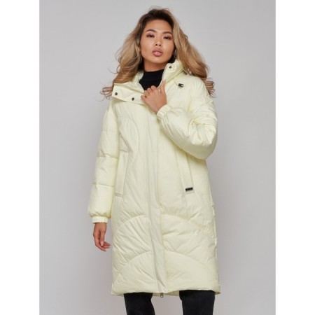Coat insulated winter female, size 50, color light yellow-11