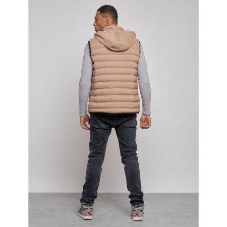 Warmed male vest, size 48, color light brown-3