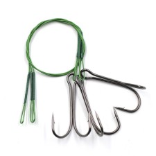 The leash of the steel namazu Leader 1x7 Coated Green, D = 0.39 mm, l = 20 cm, with double hook