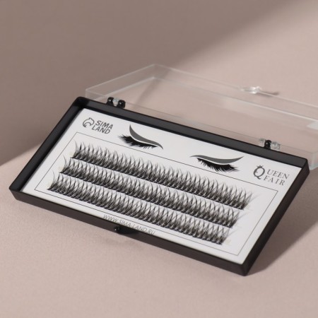 A set of overhead eyelashes "Lastochkin tail", bundles, 10 mm, thickness 0.1 mm, bend C, 12 D-1