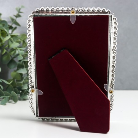 Photo frame plastic 10x15 cm "Belt from rhinestones" silver 17.5x12.5 cm-3