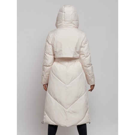 Coat insulated winter female, size 42, light-beige color-6