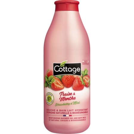 Shower gel and bath foam 2 in 1 cottage "strawberries and mint", 750 ml