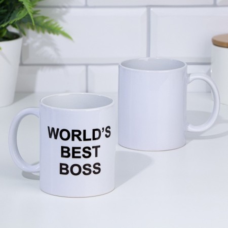 Sublimation mug "World’s Best Boss", with application