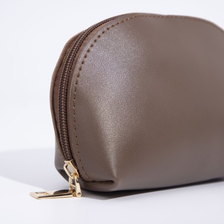 Bag Women's Tout with zipper, brown color-8