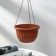 Plastic puff for flowers suspended with drainage grid "Vesta", 2 l, brown color