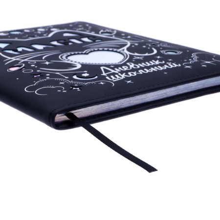 School diary for grades 1-11 Medzhik Cat, firm cover with artificial leather foam, perforation + holographic substrate, foil embossing, 48 sheets, an offset block 80g/m2, universal cheat sheet-2