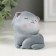 Souvenir Polystone "Satisfied Gray Cat" 6x5.5x6.5 cm