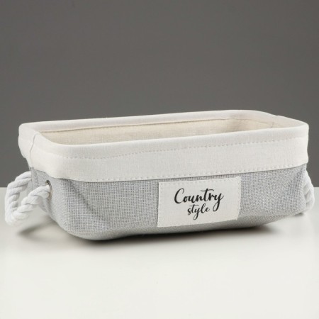 Stellah basket with Country Handles, 320 x 230 x 100 mm, gray