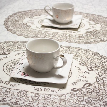 Openwork napkin Grace, oval 30 x 45 cm, beige color-5