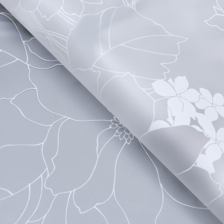 Matte flowers film, "Flowers with a border", 58x58cm, white-1