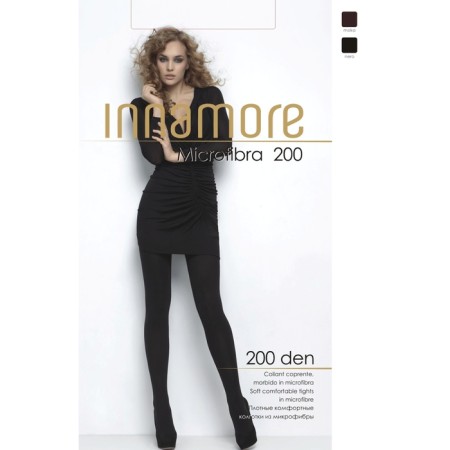 Women's tights Innamore Microfibra 200 Den, XL, XXL Black Color (Nero), size 5