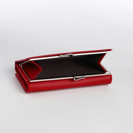 Women's wallet on magnet, red color-3