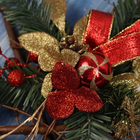 Christmas tree decoration "Flower on the star" 30x30 cm-1