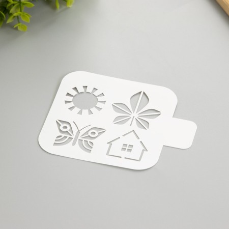 Plastic stencil "Sun" 9x9 cm-1