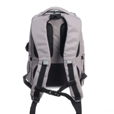 School backpack, 39 x 26 x 17 cm, Grizzly, ergonomic back, gray-4