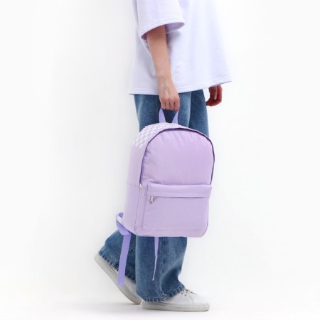 School textile school with print on the upper part, 38x29x11 cm, lilac color-9