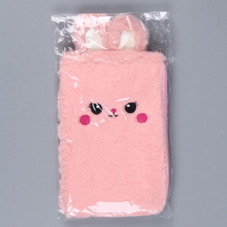 Penal School Soft "Bunny", 21 × 13 cm, plush, pink color-7