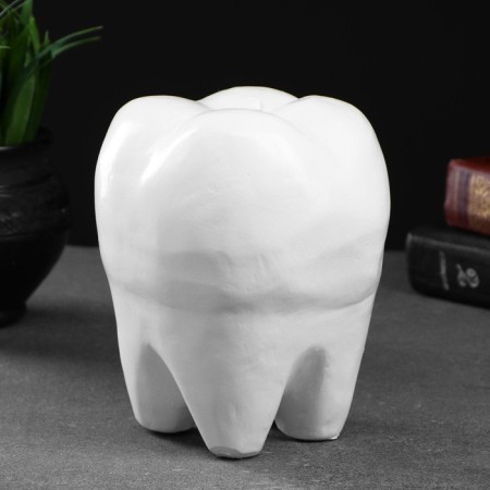Piggy bank "Tooth" White, 13x14x19cm