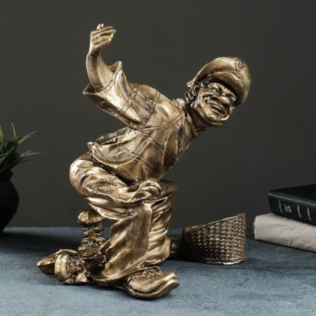 A stand for a bottle "Sailor with a basket" for two bottles of 34x28x23 cm, bronze with gilding-2